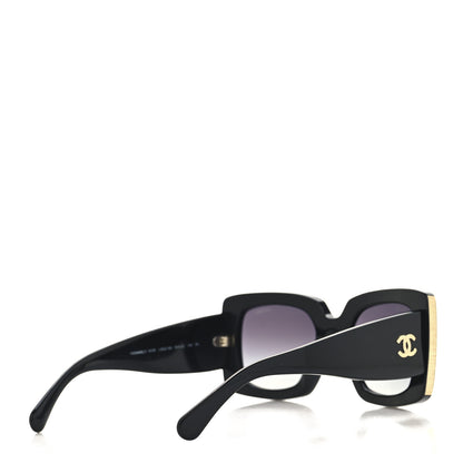 Chanel Acetate Rectangle Sunglasses 5435 Black 4 of 7