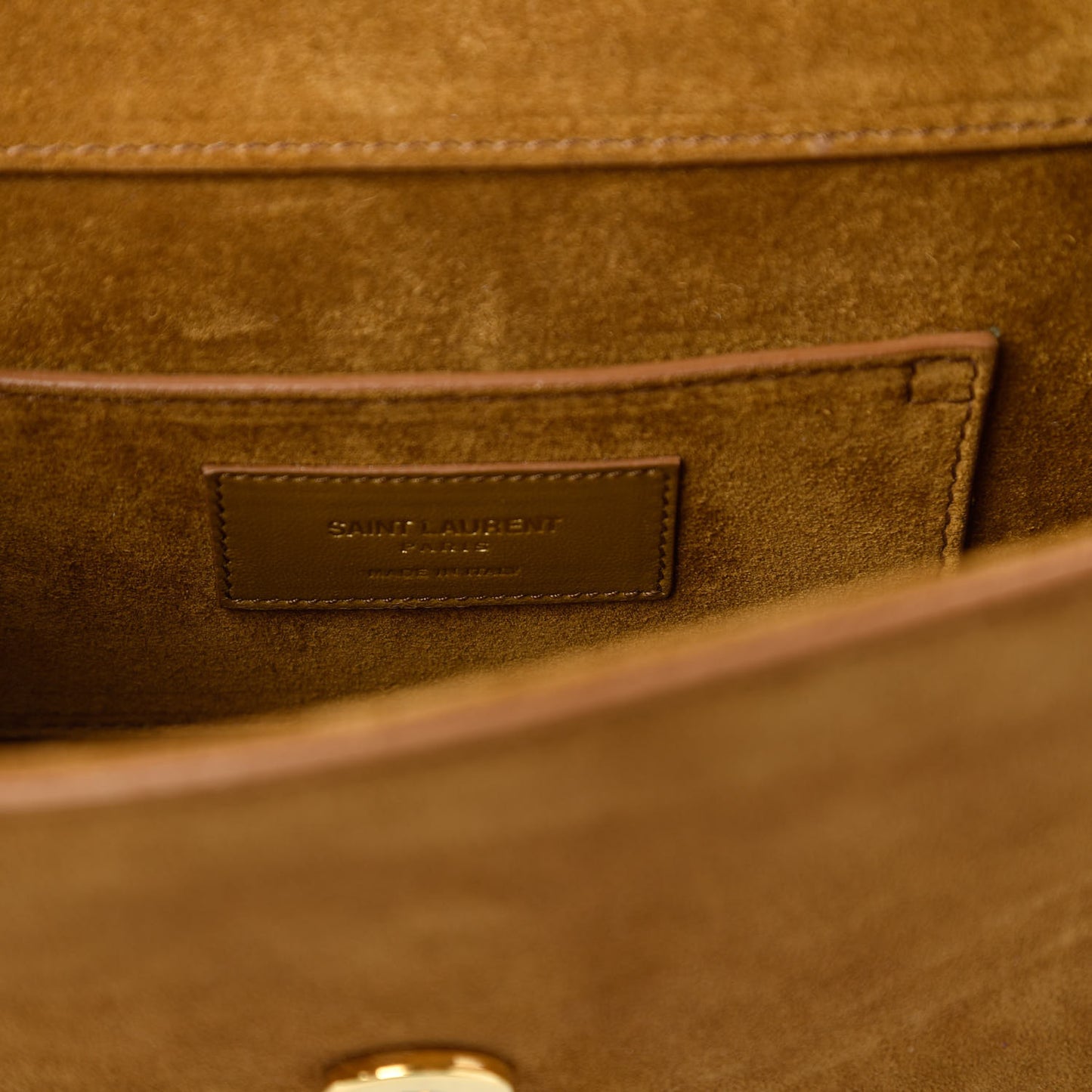 Suede Fringe Baby Monogram Satchel Light Ocre