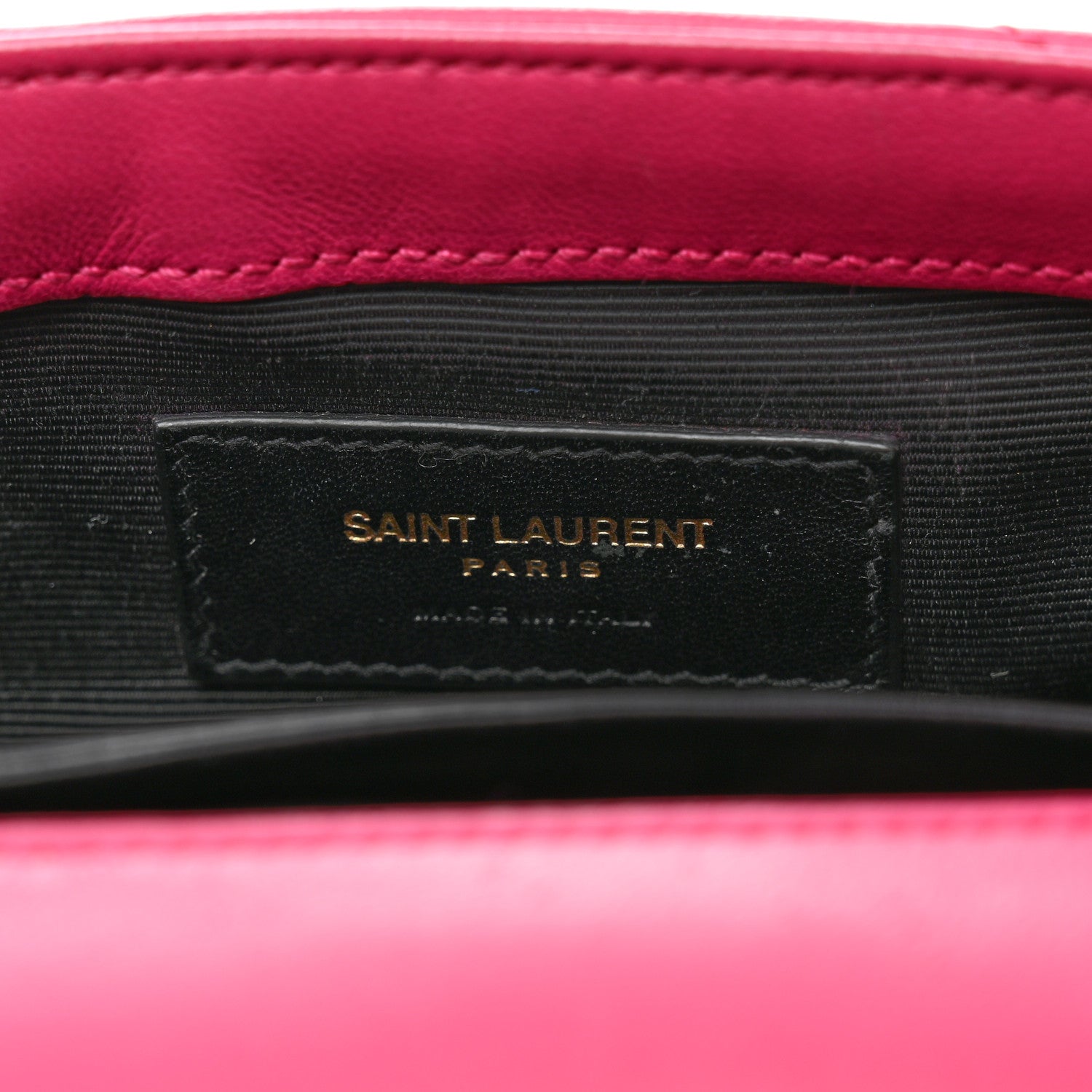 Saint Laurent Calfskin Matelasse Chevron Classic Monogram Baby Chain Bag Fuchsia 7 of 10