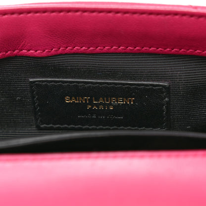 Saint Laurent Calfskin Matelasse Chevron Classic Monogram Baby Chain Bag Fuchsia 7 of 10