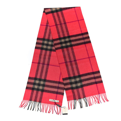 Burberry Cashmere Giant Check Fringe Scarf Pink Sweet Pea 3 of 5