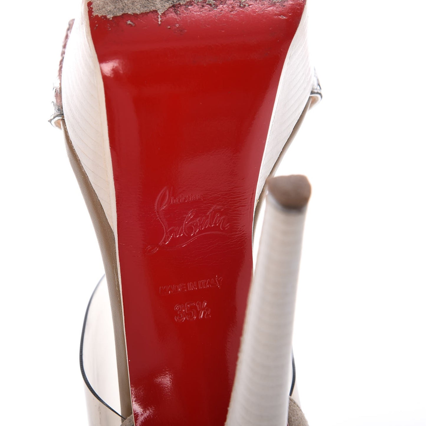 Metallic Snakeskin PVC Dufoura 140 Platform Sandals 35.5 Smoke