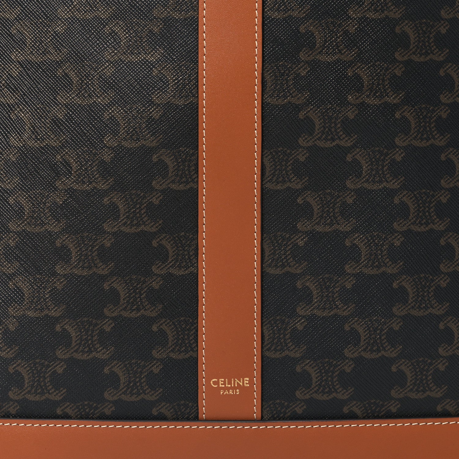 Celine Triomphe Canvas Calfskin Small Cabas Bag Tan 8 of 10