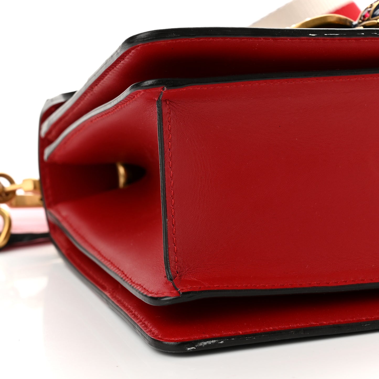 Calfskin Sylvie Web Small Queen Margaret Top Handle Bag Blue Agata Hibiscus Red Mystic White Sugar Pink