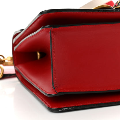 Gucci Calfskin Sylvie Web Small Queen Margaret Top Handle Bag Blue Agata Hibiscus Red Mystic White Sugar Pink 9 of 10