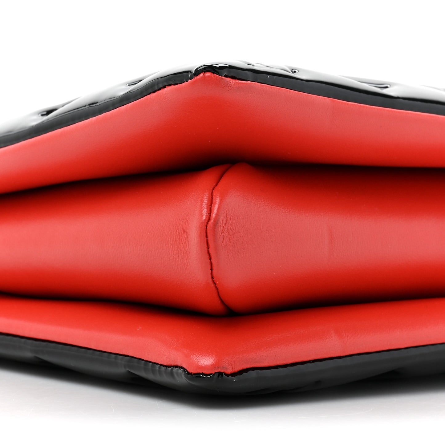 Patent Embossed Monogram Lambskin Coussin MM Black Red