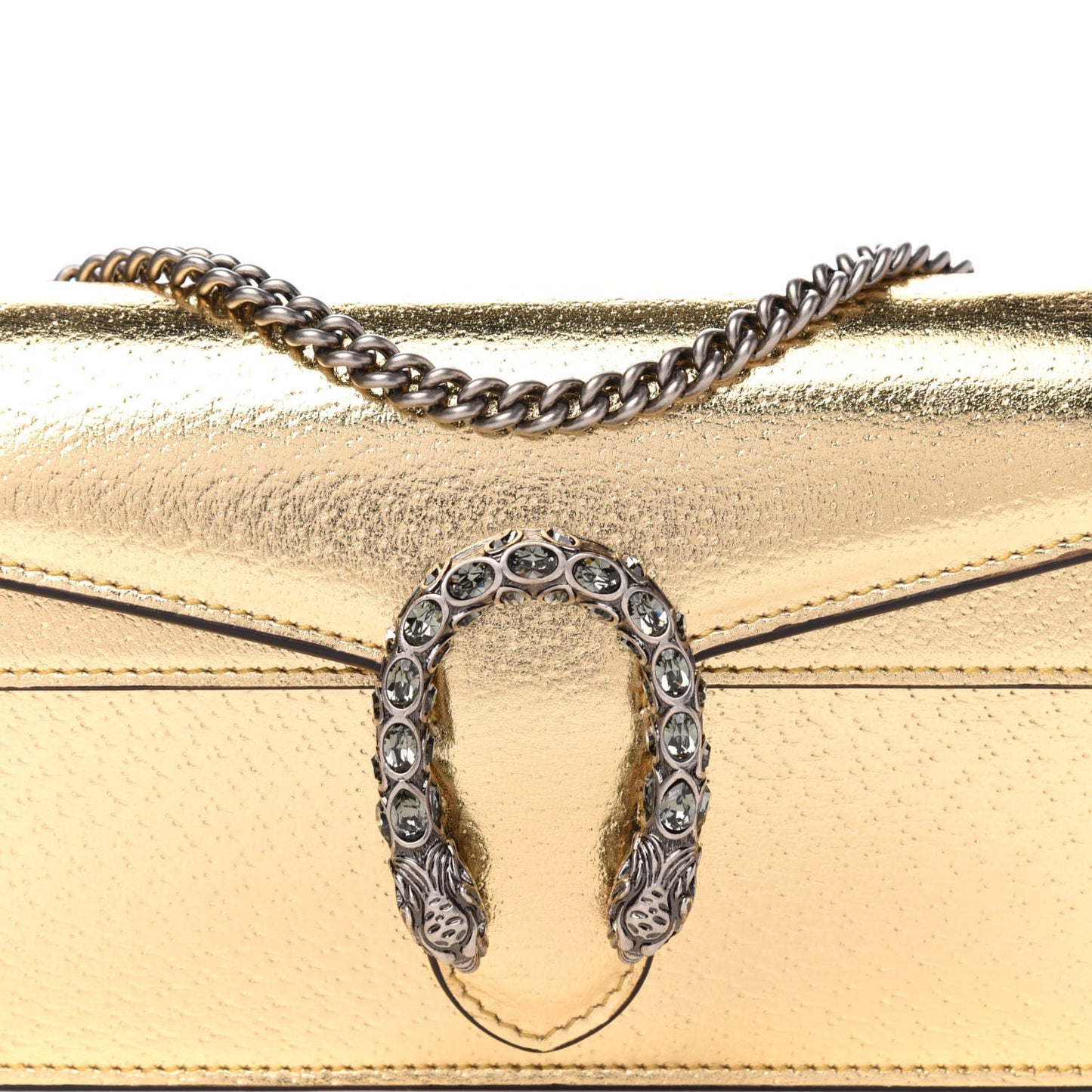 Metallic Calfskin Super Mini Dionysus Shoulder Bag Gold