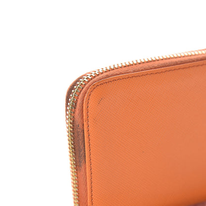 Prada Saffiano Metal Zip Coin Purse Papaya 15 of 17
