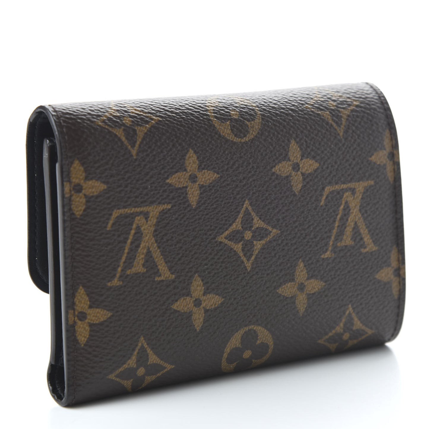Monogram Flower Lock Compact Wallet Black