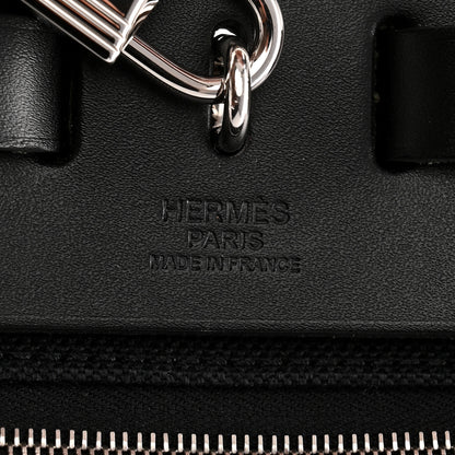 Hermes Military Toile Vache Hunter Herbag Zip Retourne 31 PM Black 6 of 11