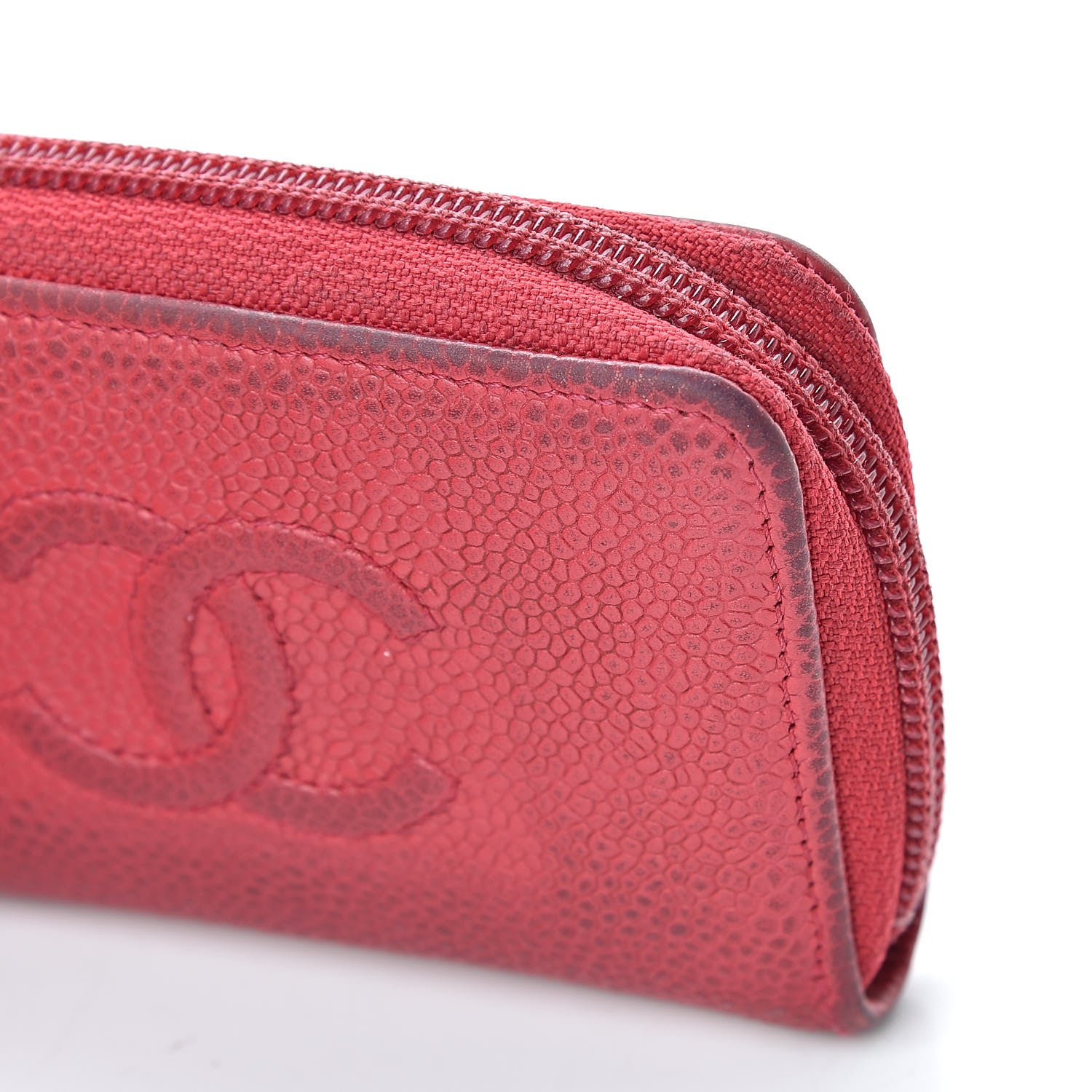 Chanel Iridescent Caviar Timeless CC Zip Around Coin Purse Red 11 of 14