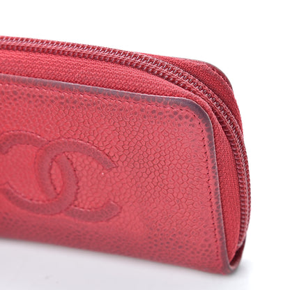 Chanel Iridescent Caviar Timeless CC Zip Around Coin Purse Red 11 of 14