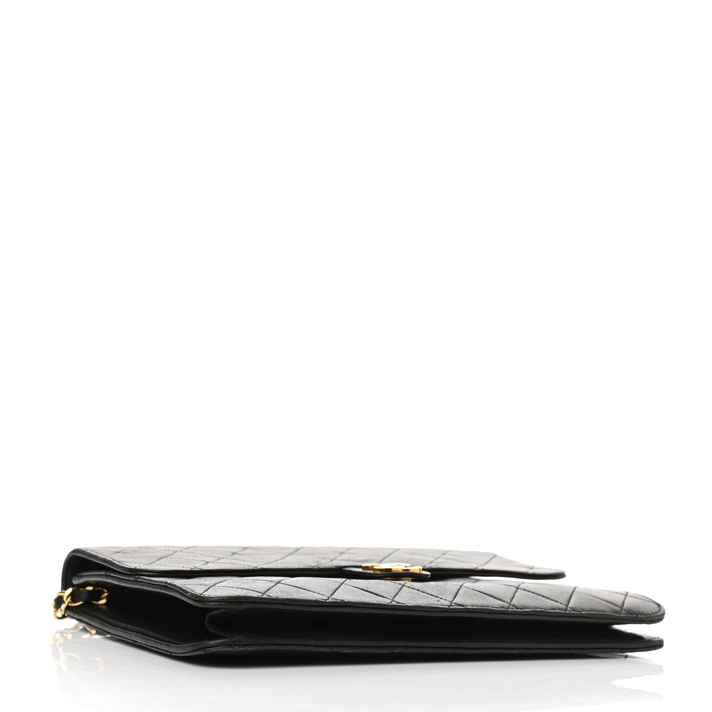 Lambskin Quilted Jumbo Single Flap Black