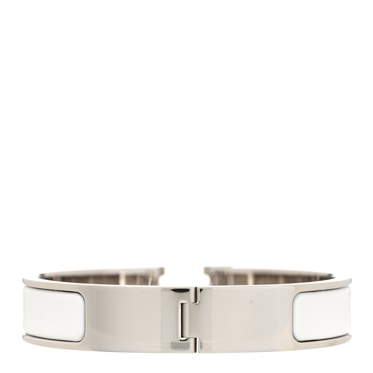 Enamel Narrow Clic Clac H Bracelet PM White