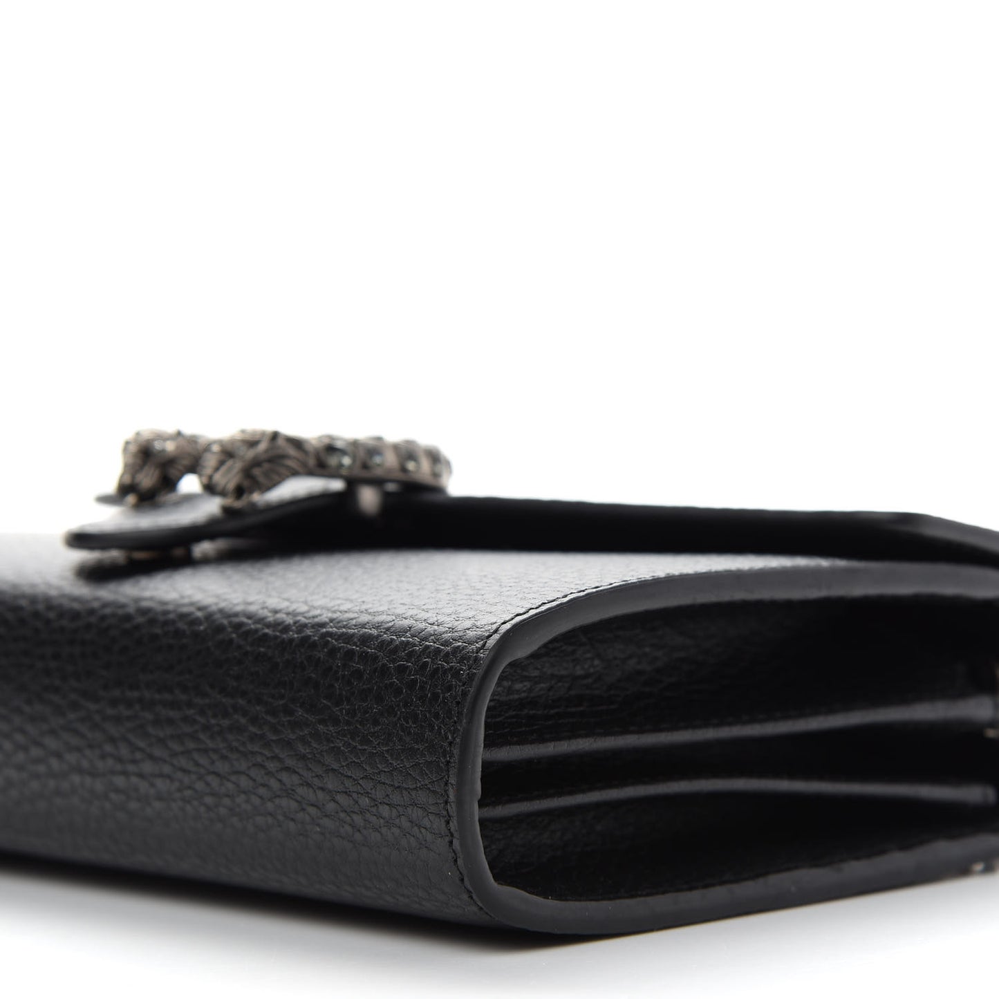 GUCCI Calfskin Mini Dionysus Chain Wallet Black