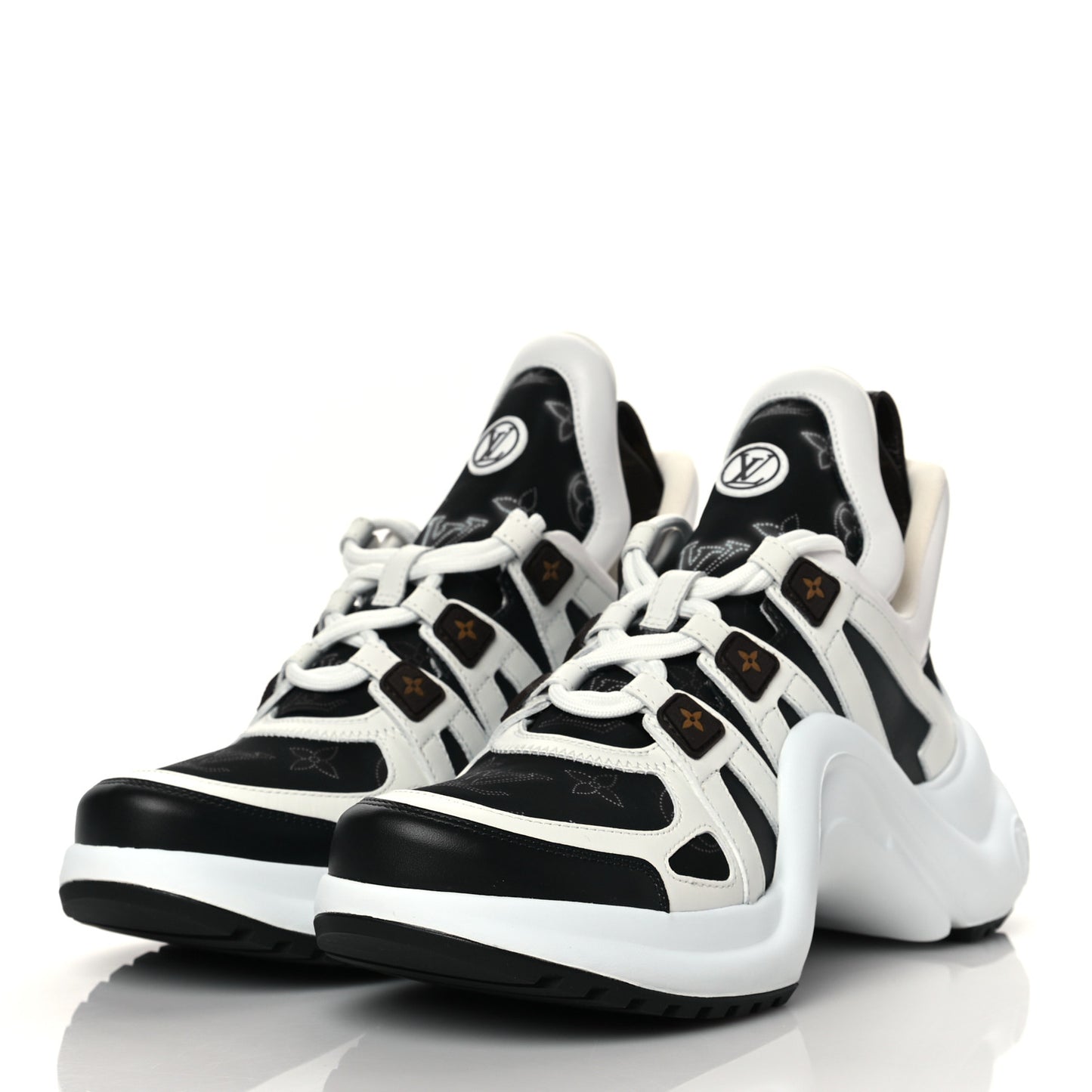 Calfskin LV Nylon Flight Mode Archlight Sneaker 38 Navy Blue