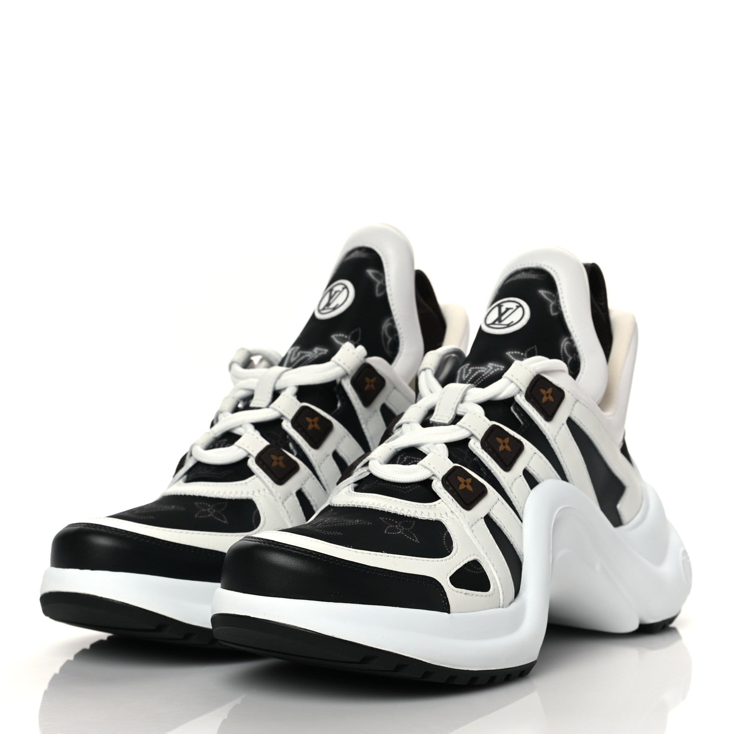 Louis Vuitton Calfskin LV Nylon Flight Mode Archlight Sneaker 38 Navy Blue 3 of 8