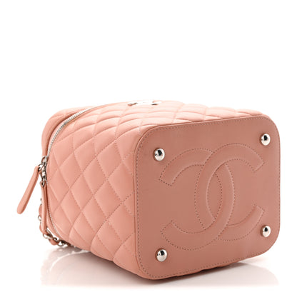 Chanel Lambskin Quilted Top Handle Vanity Case With Chain Light Pink 4 of 10