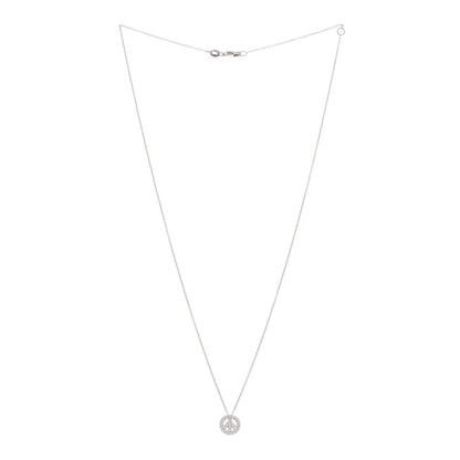 Roberto Coin 18K White Gold Diamond Tiny Treasures Small Peace Sign Necklace 2 of 4