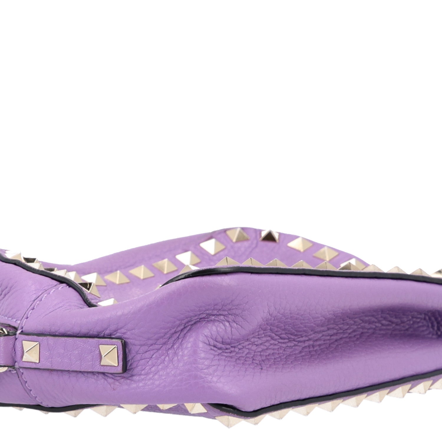 Valentino Garavani Pebbled Calfskin Rockstud Camera Crossbody Bag Purple 8 of 9