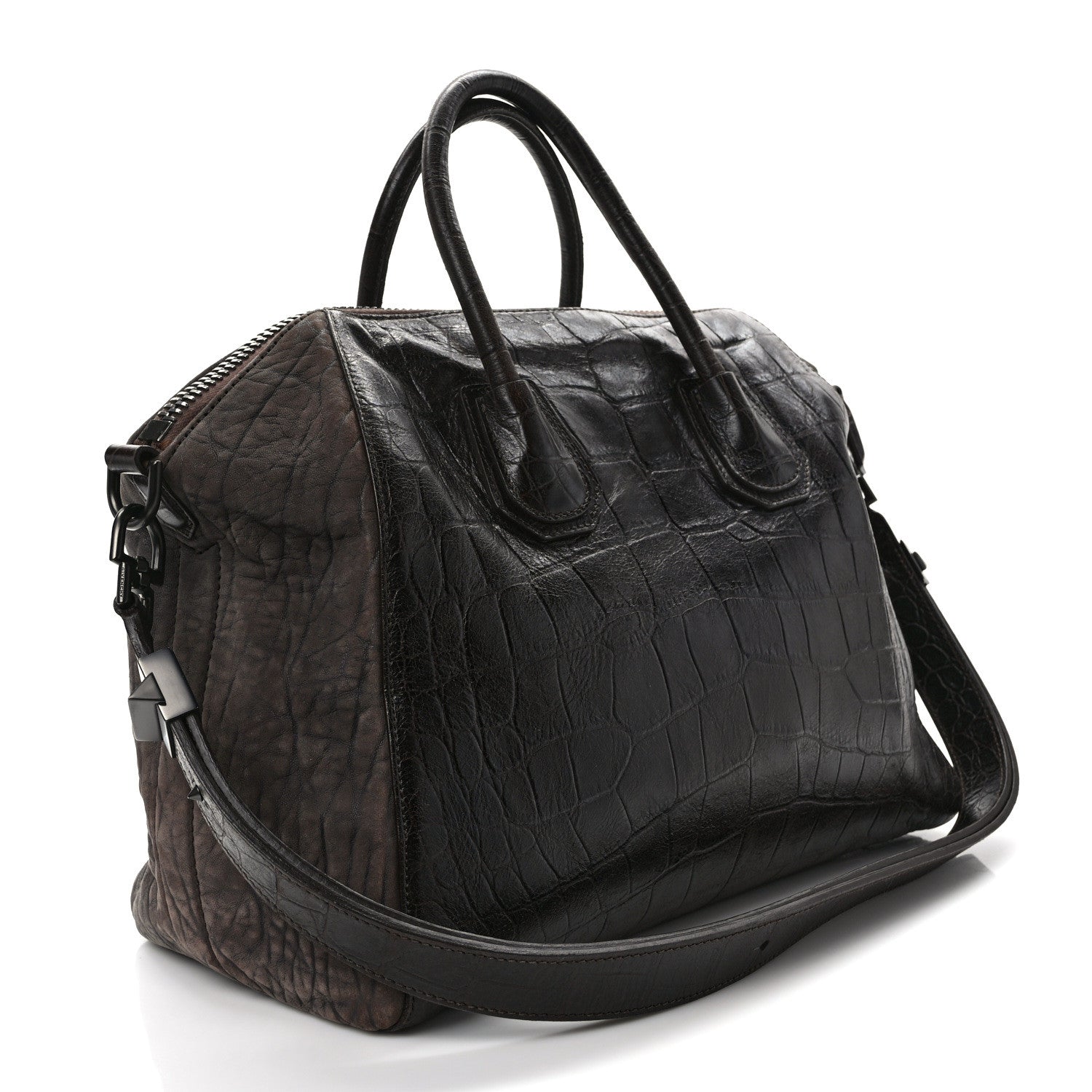 Givenchy Calfskin Crocodile Embossed Medium Soft Antigona Brown 3 of 10