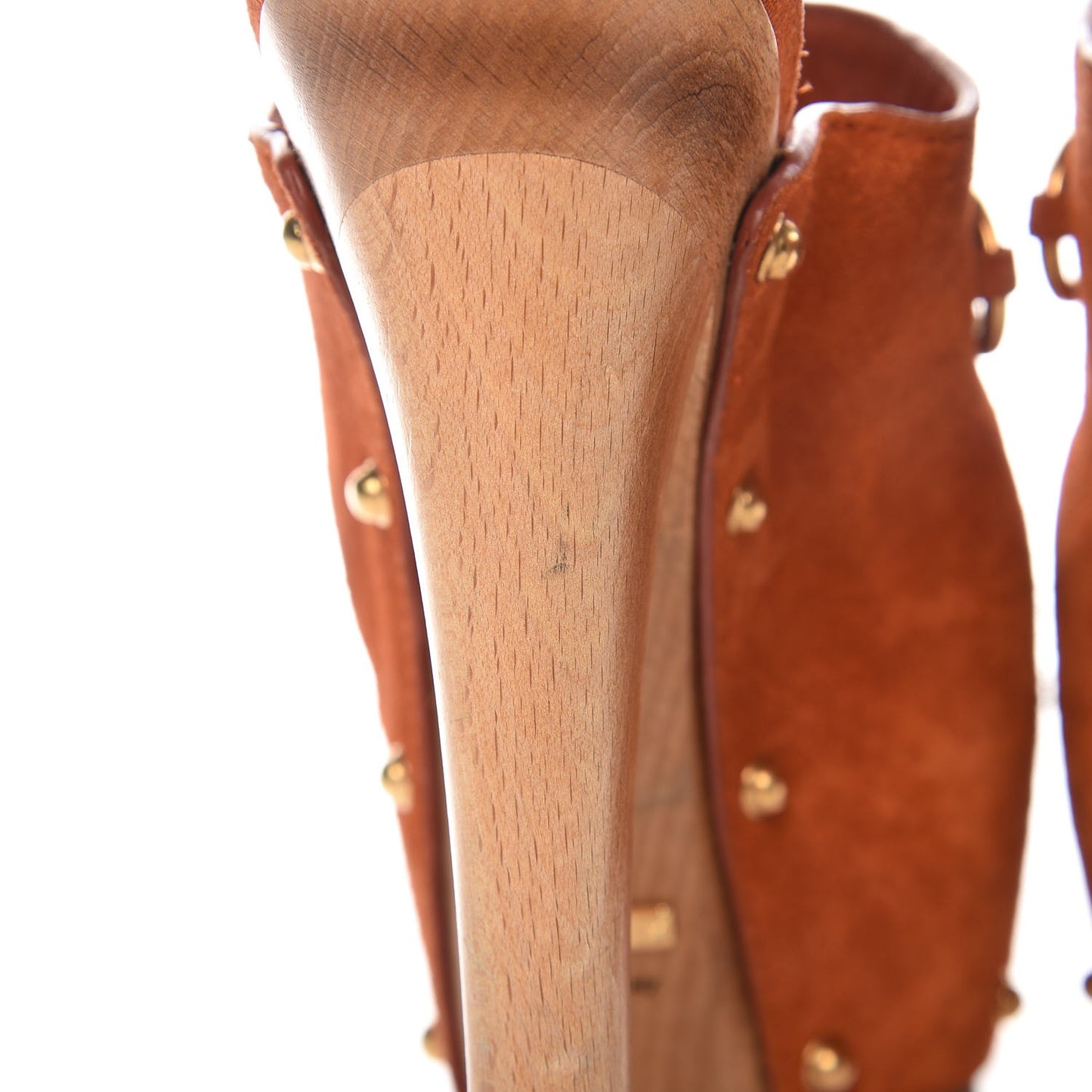 Suede Horsebit Clog Slide Sandals 38 Orange