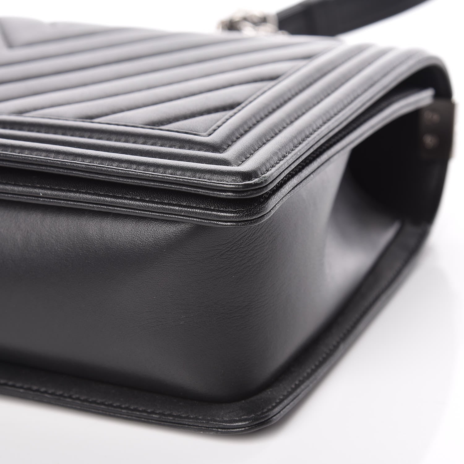 Chanel Lambskin Chevron Quilted New Medium Boy Flap Black 10 of 11