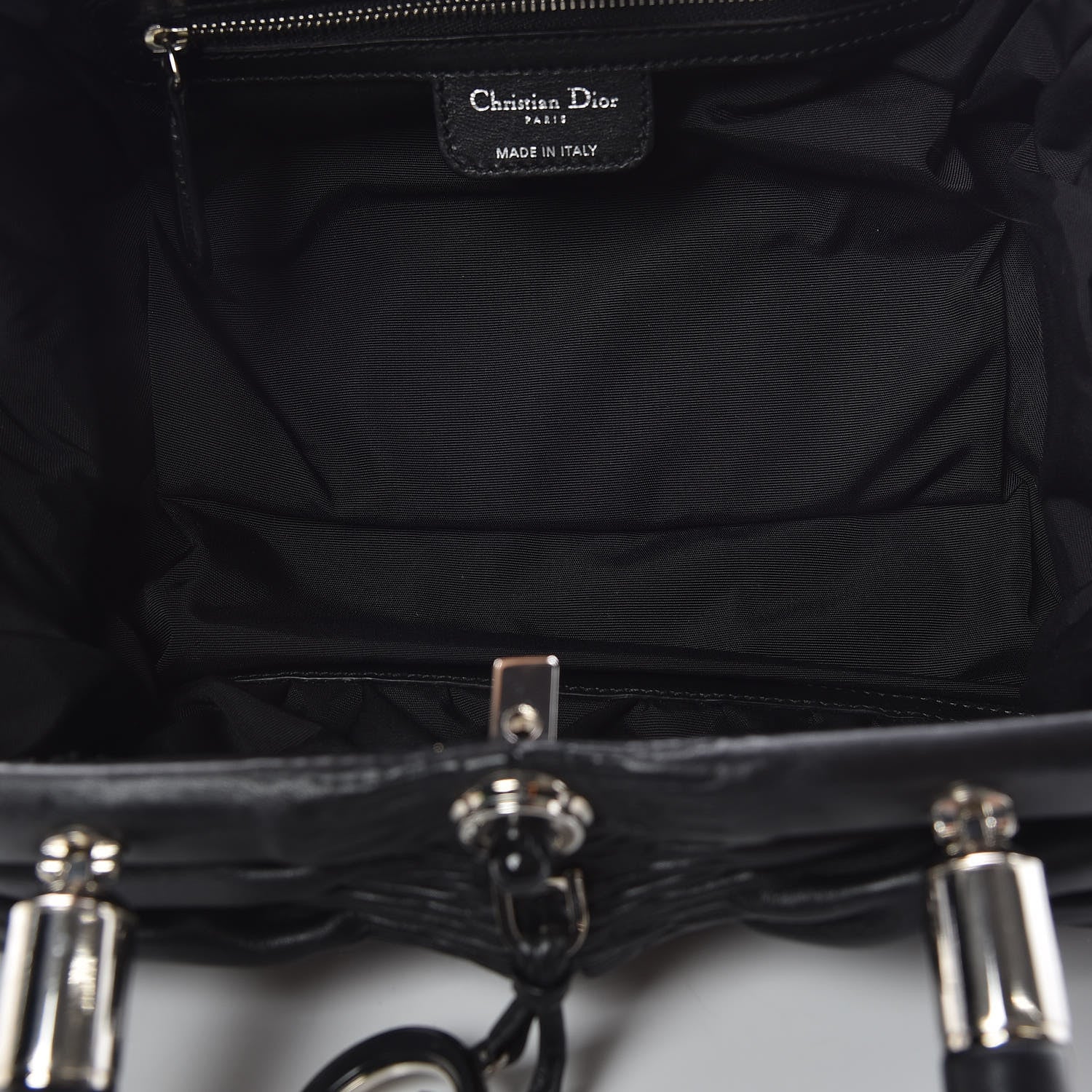 Christian Dior Lambskin Karenina Tote Black 7 of 9