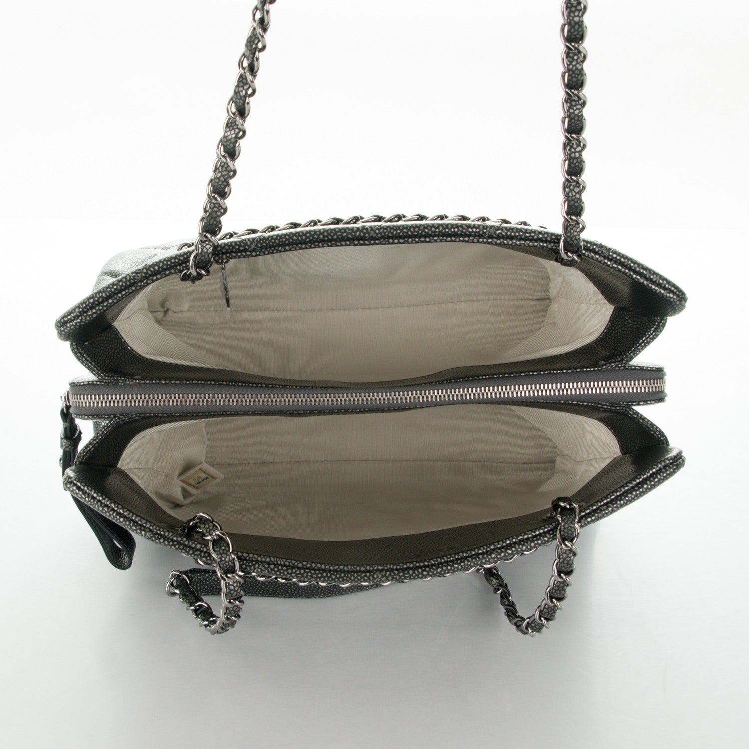 Chanel Caviar Quilted Timeless CC Tote Dark Silver 5 of 7