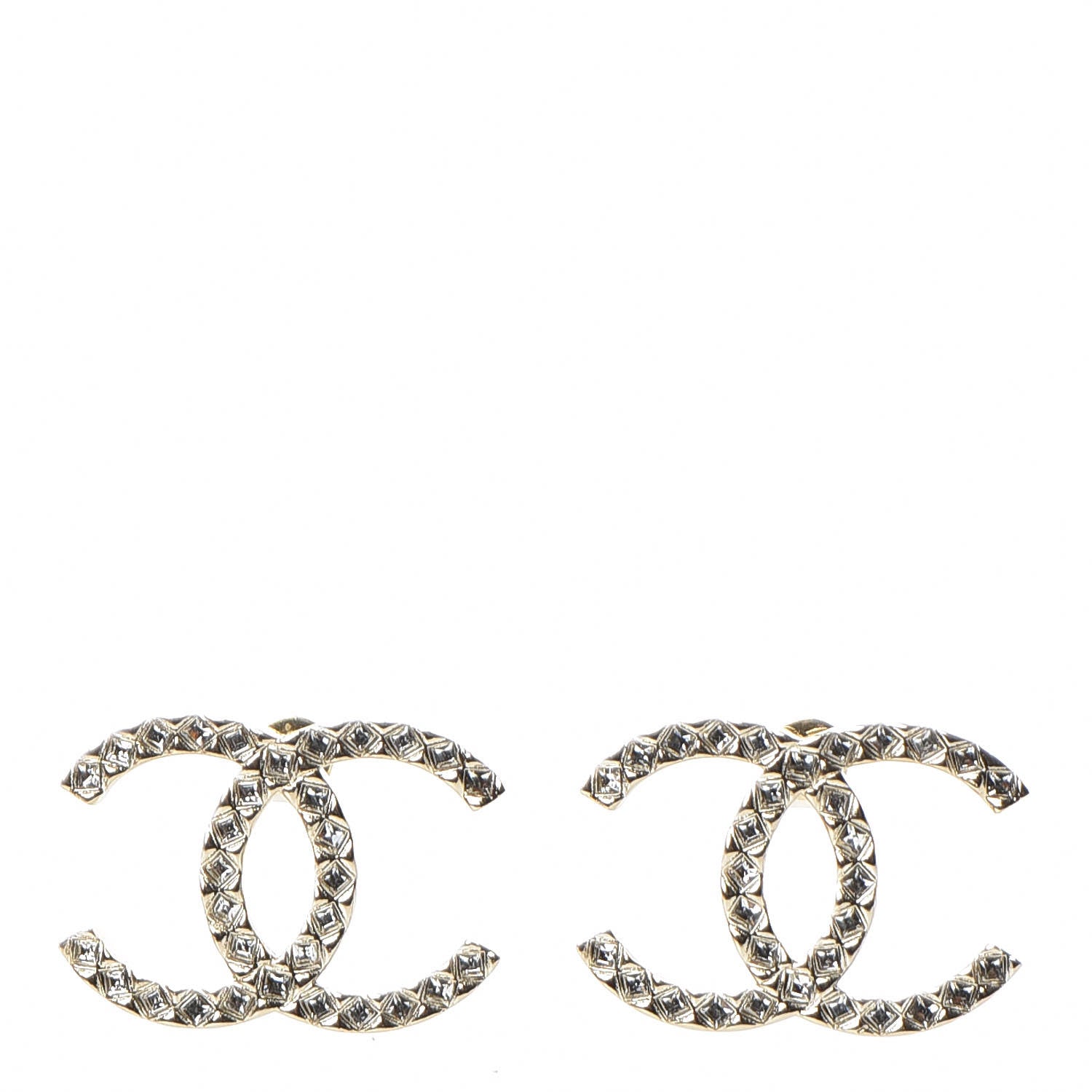 Chanel Baguette Crystal High Society CC Earrings Gold 1 of 5