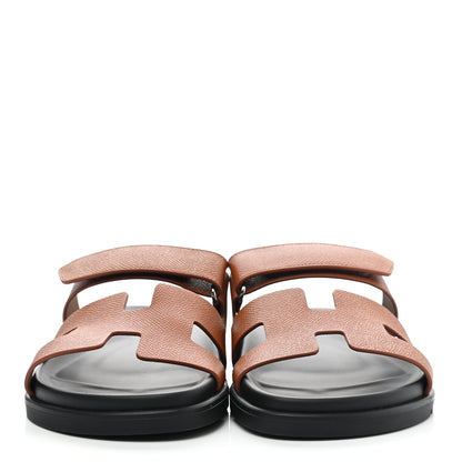 Hermes Epsom Womens Chypre Sandals 40 Natural 2 of 9