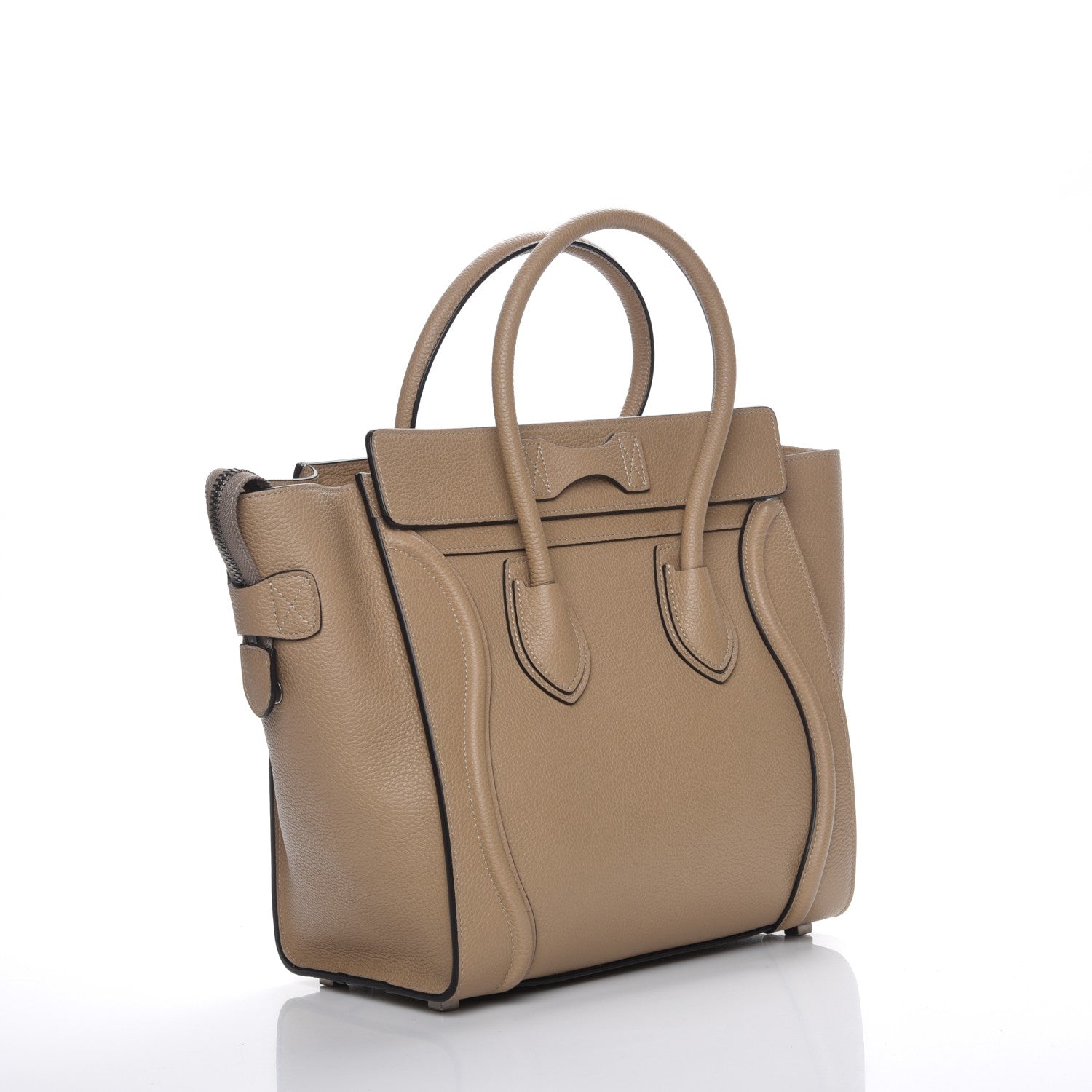 Celine Drummed Calfskin Micro Luggage Dune 3 of 8