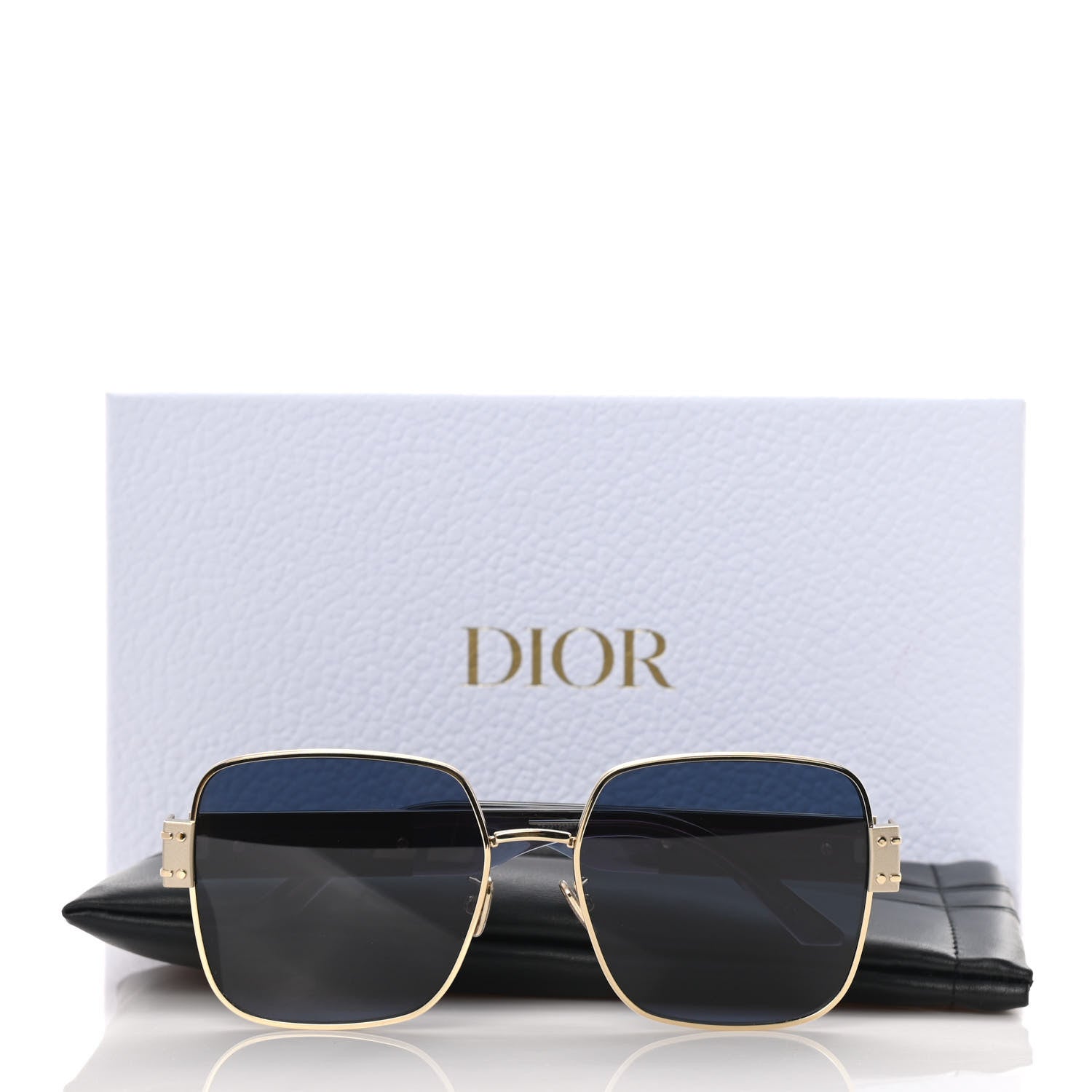 Christian Dior Diorsignature 60mm Square Sunglasses Shiny Gold Gradient Smoke 8 of 8
