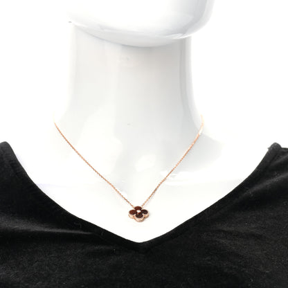 Van Cleef & Arpels 18K Rose Gold Diamond Bulls Eye Vintage Alhambra Pendant Necklace 2 of 6