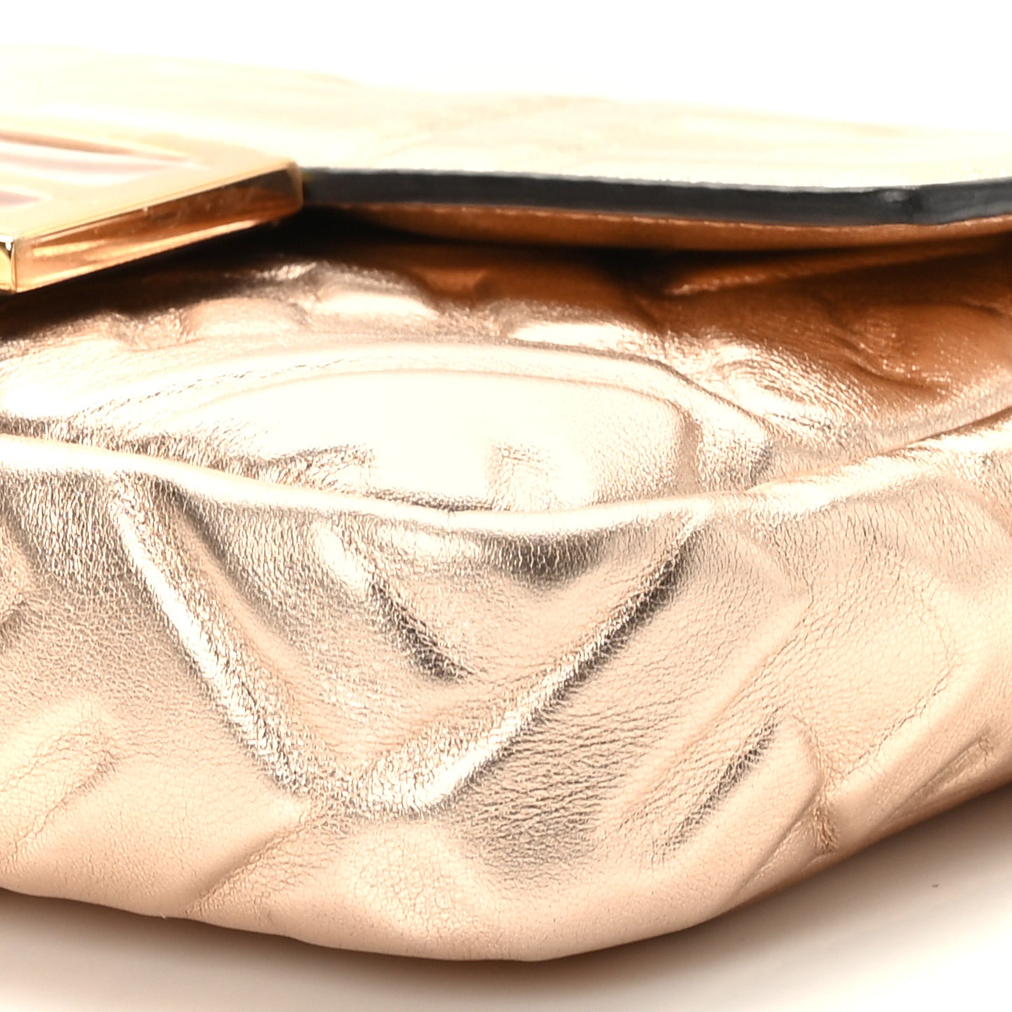 Vitello Laminato FF 1974 Embossed Mini Baguette Rame