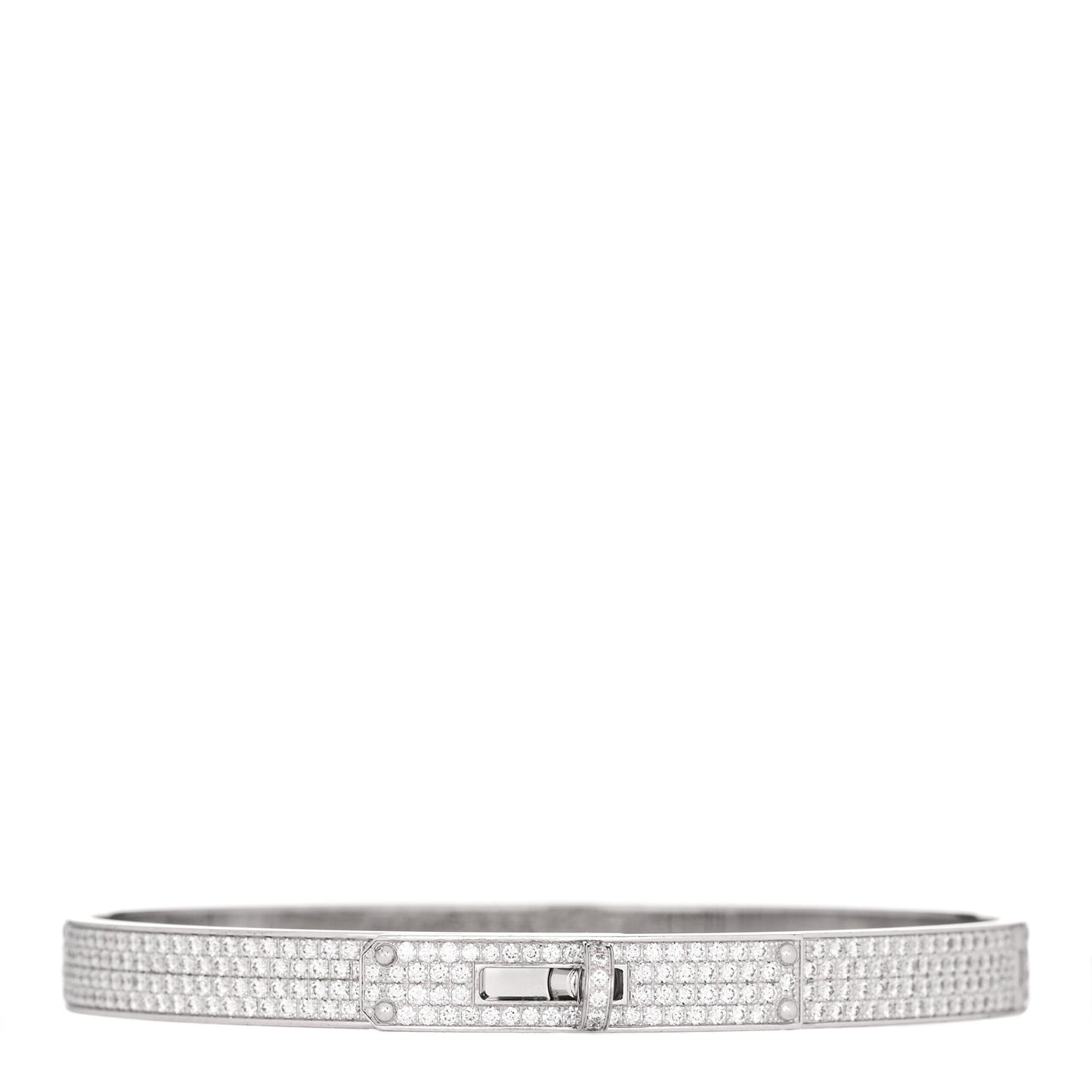 18K White Gold Diamond PM Kelly Full Pave Bracelet SH