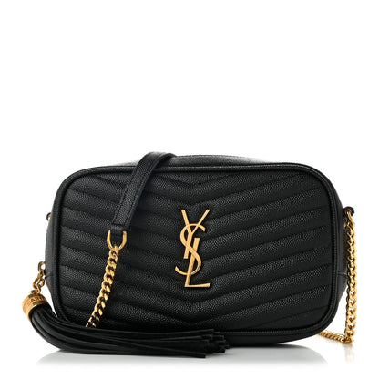 Saint Laurent Grain De Poudre Matelasse Monogram Mini Lou Camera Bag Black 1 of 11