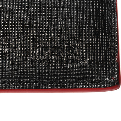 Fendi Vitello Elite Flamingo Lightning Monster Eyes Bi-Fold Wallet Rosso White Black 6 of 6