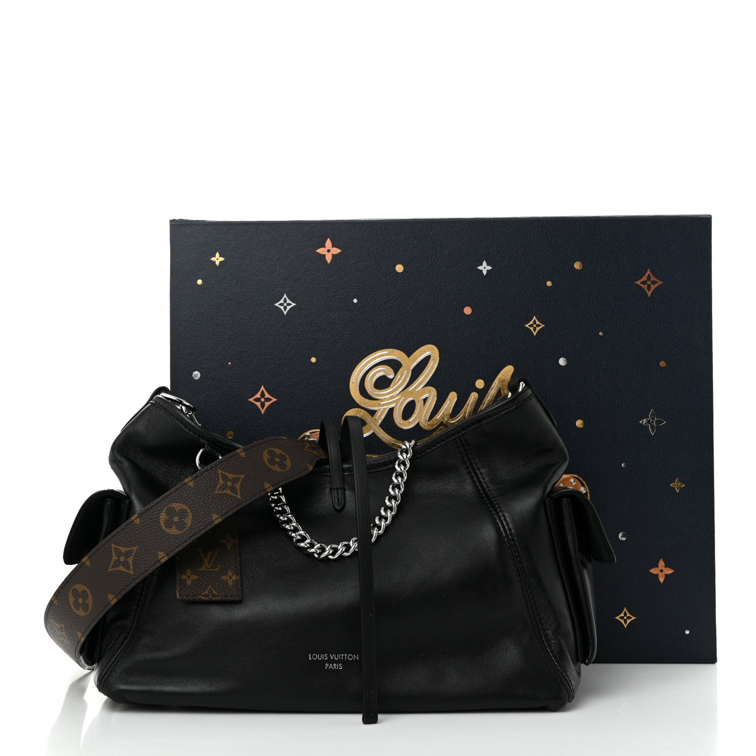 Louis Vuitton Lambskin CarryAll Cargo Vibe PM Black 1722044