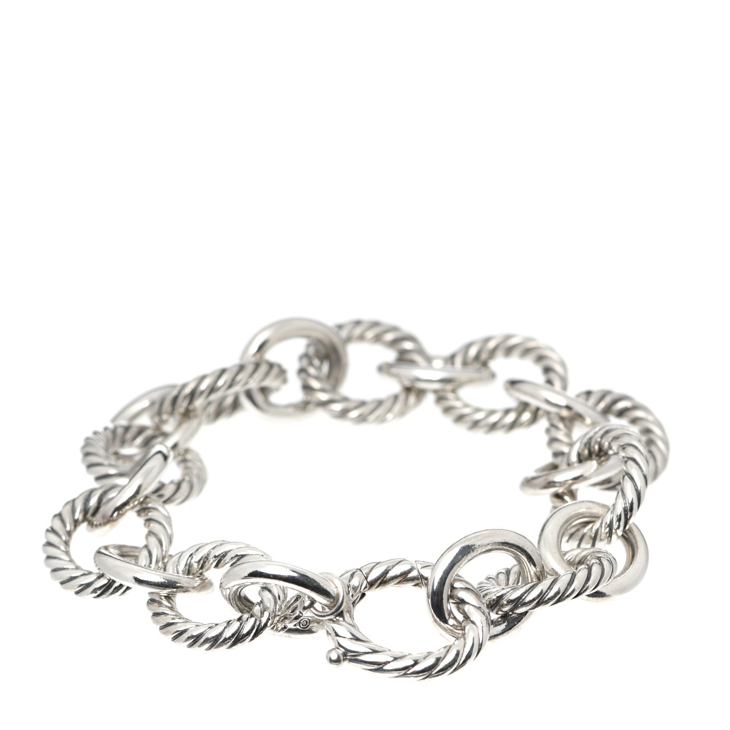 David Yurman Sterling Silver 12mm Large Oval Link Bracelet 3 of 6