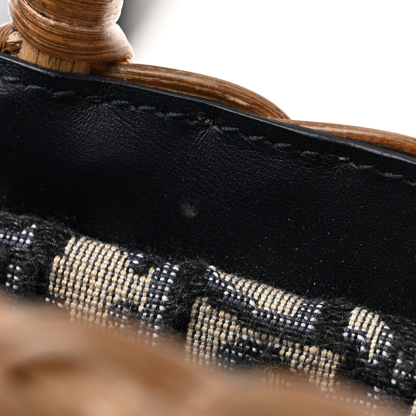 Wicker Oblique Basket Bag Blue