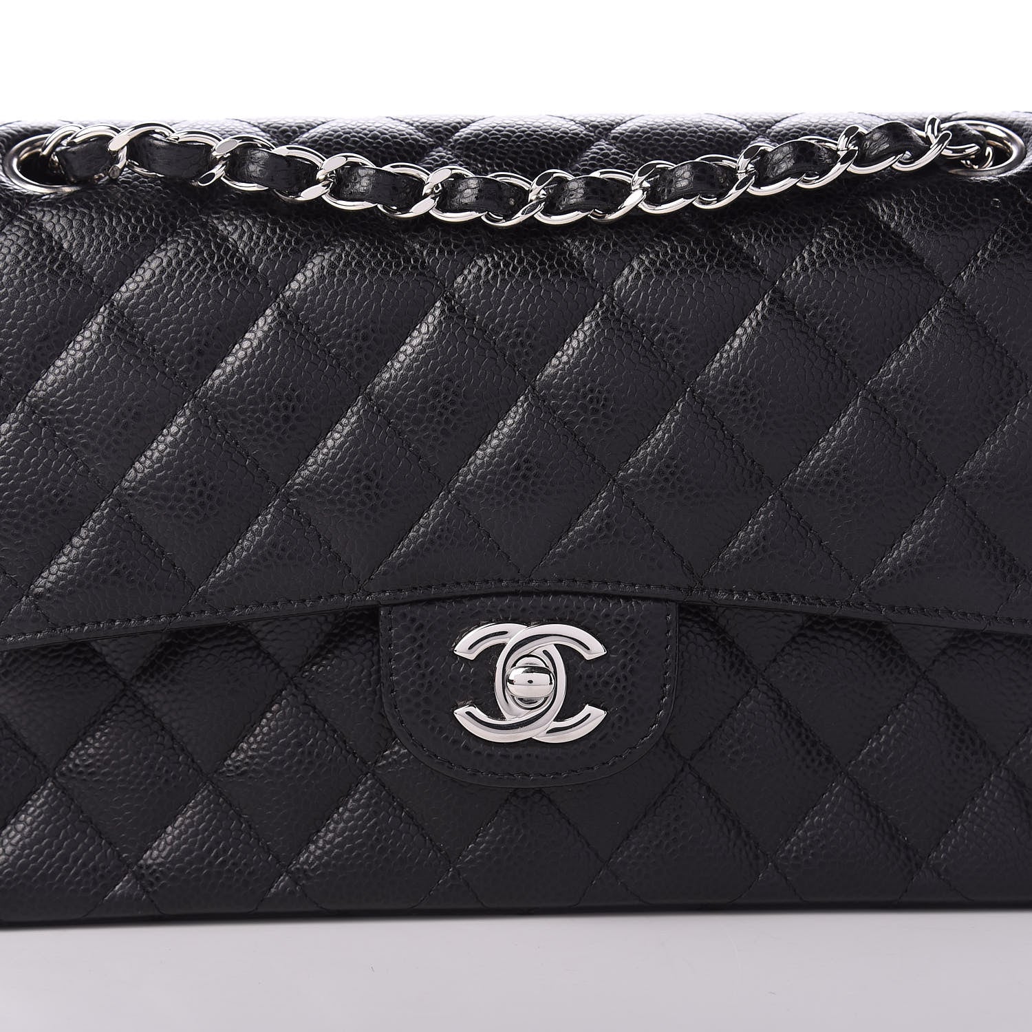 Chanel Caviar Quilted Medium Double Flap Black 11 of 12