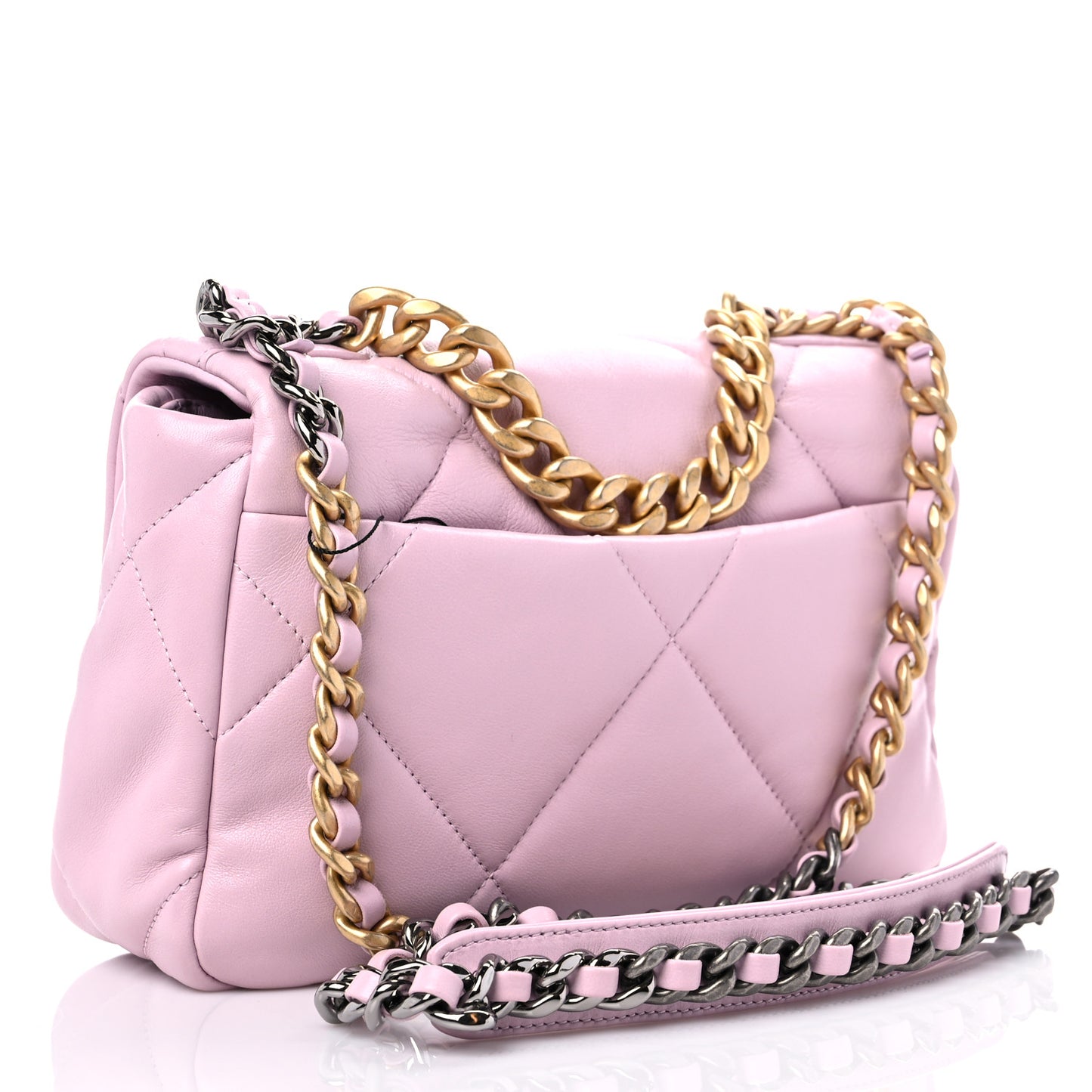 Lambskin Quilted Medium Chanel 19 Flap Light Pink