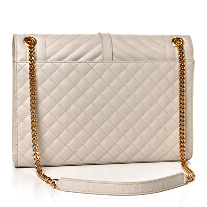 Saint Laurent Grain De Poudre Mixed Matelasse Large Triquilt Monogram Satchel Porcellana 3 of 13