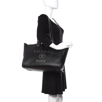 Chanel Caviar Medium Studded Deauville Tote Black 2 of 10