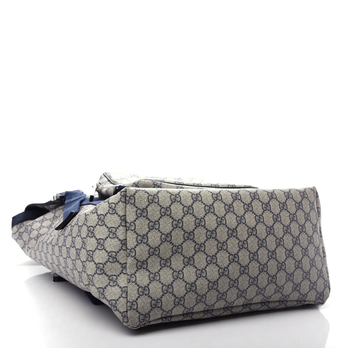 GG Supreme Monogram Large Interlocking G Double Buckle Backpack Navy