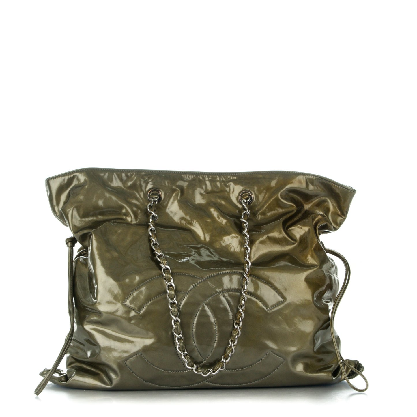 Patent Bonbons Shopper Tote Dark Green