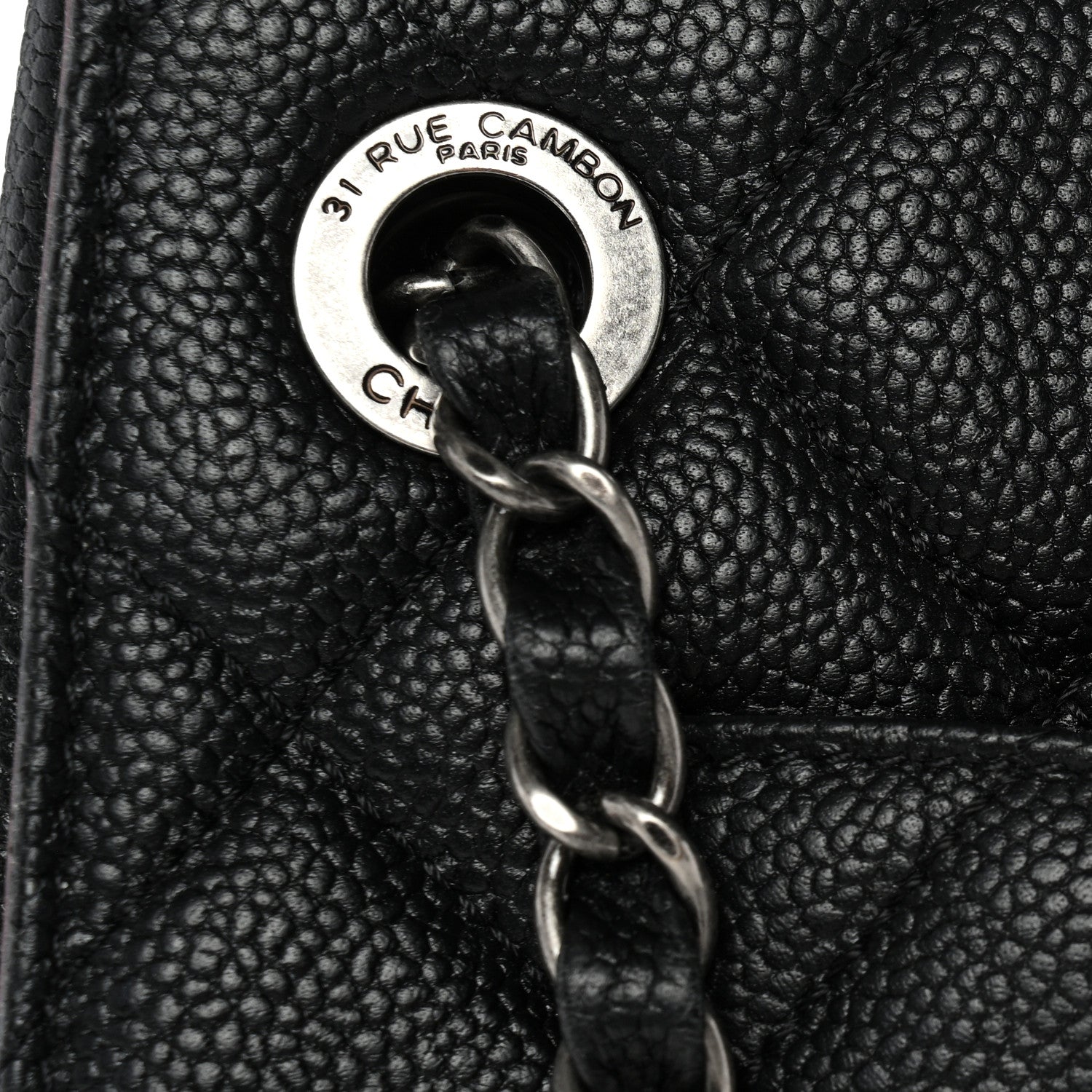 Chanel Caviar Quilted Large CC Accordion Shopping Bag Black 10 of 12
