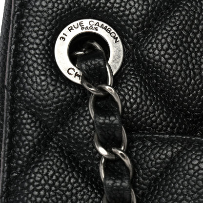 Chanel Caviar Quilted Large CC Accordion Shopping Bag Black 10 of 12