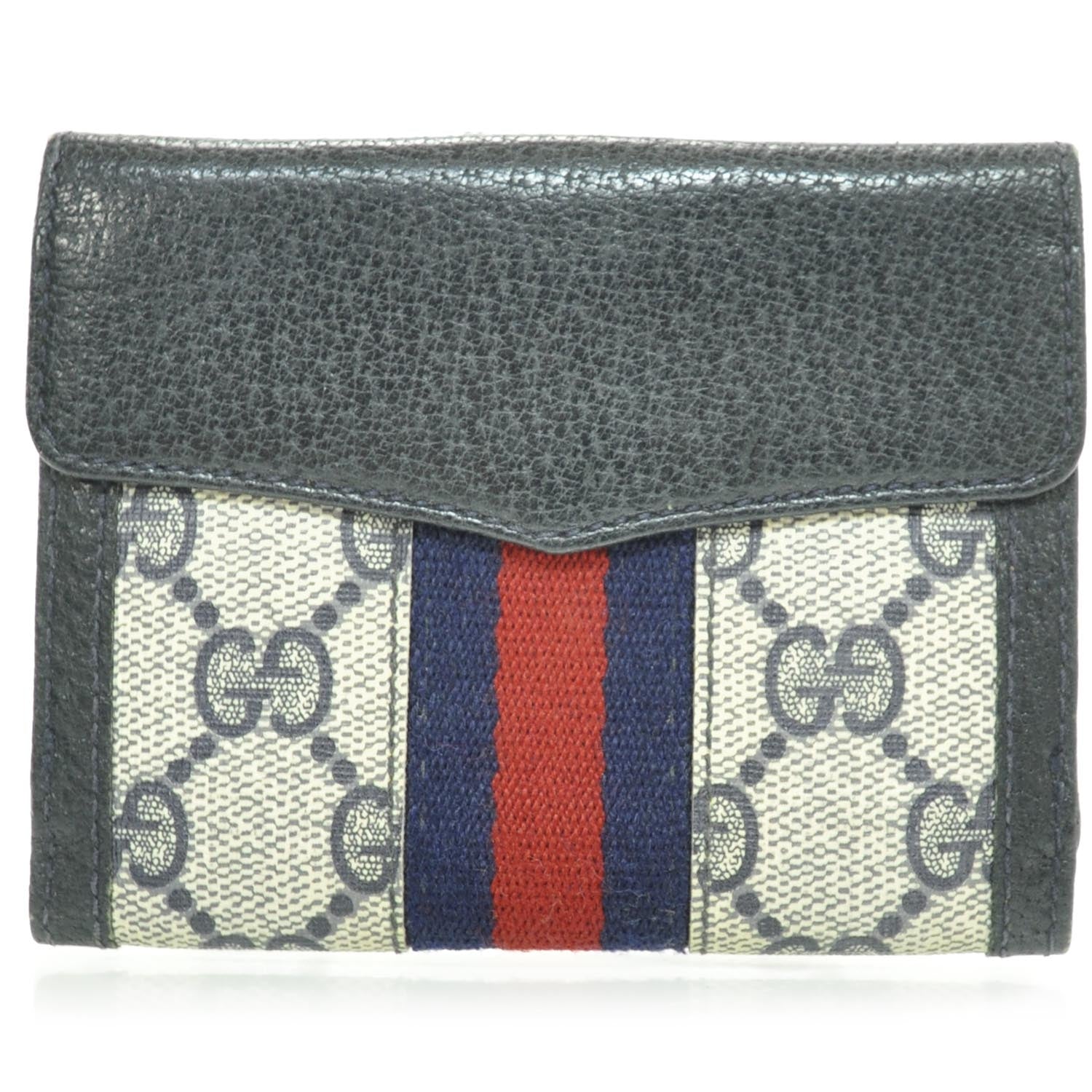 Gucci Monogram Web French Wallet Navy 4 of 7